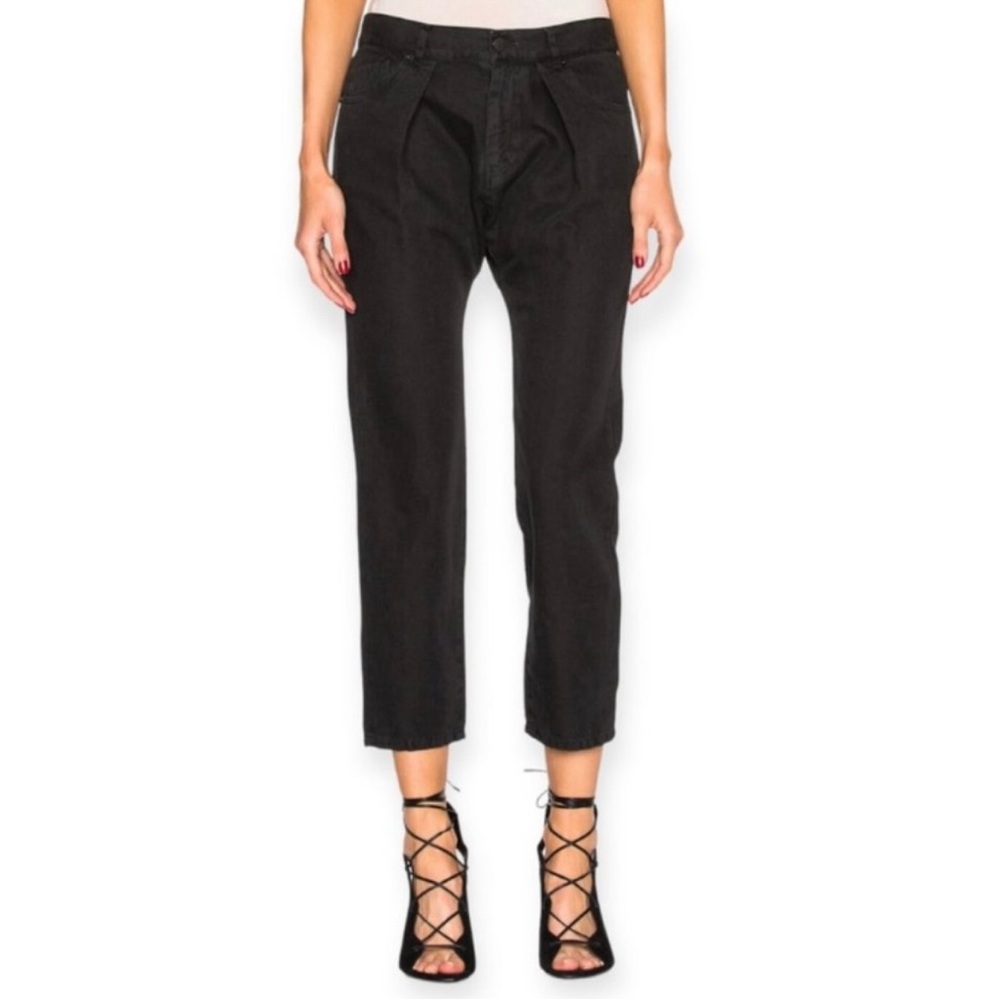 Nili Lotan women’s dropped crotch cotton linen jeans size 2